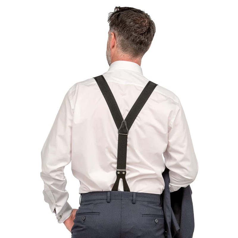 Olata Y Button Up Braces | Unisex Suspenders - 3.5cm,