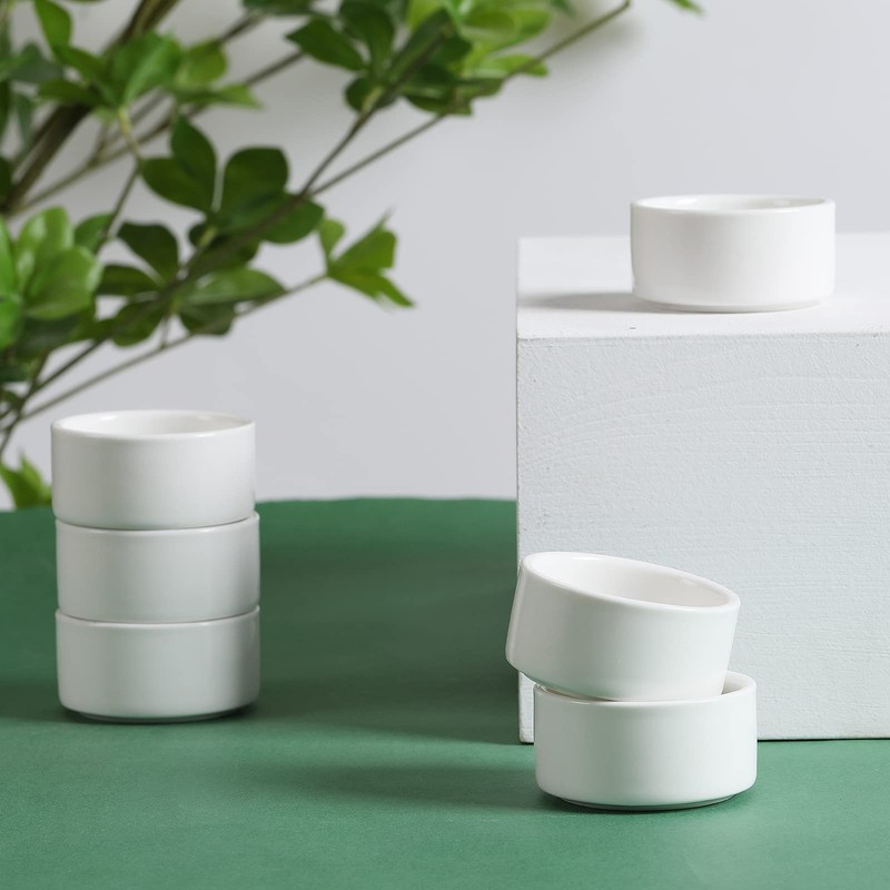 1 oz Mini Porcelain Ramekins Set of 6, Small Ceramics