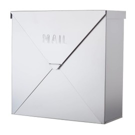 NACH Mailboxes for Outside Wall Mount, 10 x 10 x 4 inch Silver Mail Boxes for House Outside, Waterproof Mailboxes for Outside - Chicago Style Mail Box