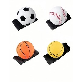bepisof 4PCS Durable Wrist Ball, 2 Inch Rubber Band Ball, Elastic Strap Soccer Ball for Teens Adults Wrist Exercise Fun Play