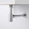Silver, Solid Brass Bathroom Sink Drain Kit, Adjustable Bottle Trap,