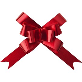 SHATCHI Large 30mm/3cm Ribbon Pull Bows for Party Wall, Gift Wraps, Christmas Trees, Wedding, Birthday Hampers Decoration Florist, Red, 10pcs