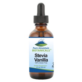 Vanilla Stevia Liquid Drops Flavored with Natural Sweet Vanilla - Alcohol Free & Kosher - 2oz Glass Bottle