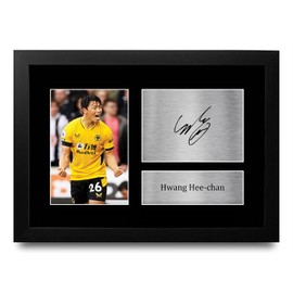 HWC Trading FR A4 Hwang Hee-chan Wolves Gifts Printed Signed Autograph Picture for Football Fans and Supporters - A4 Framed