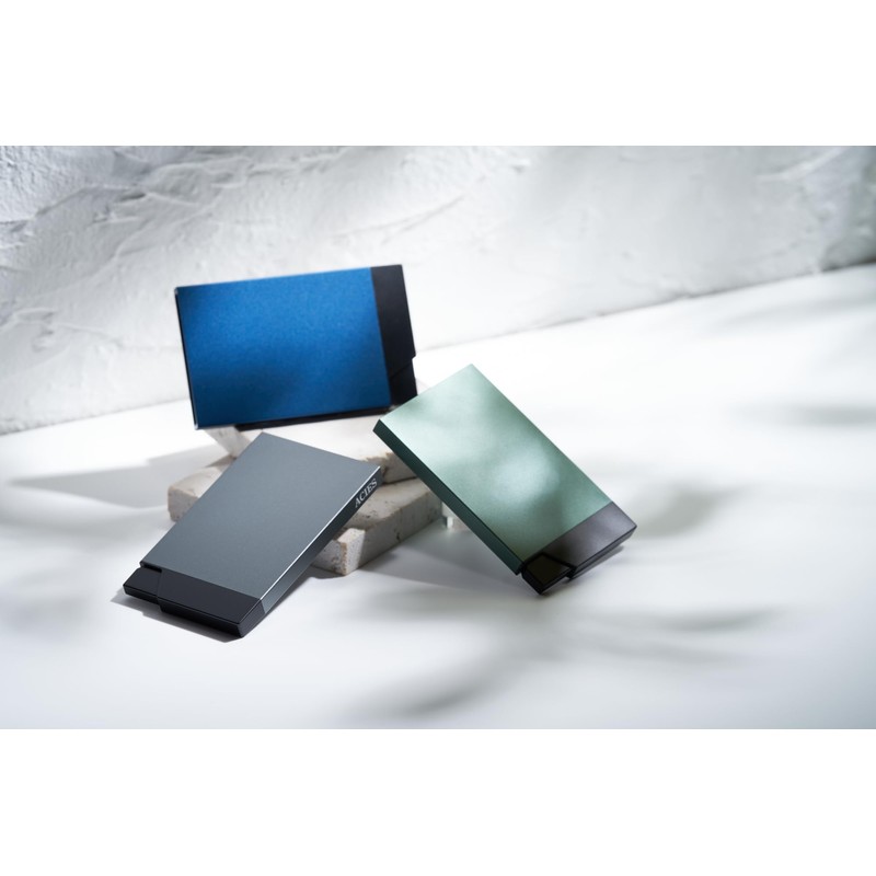 Acies [Overwhelming Texture] Credit Card Case, Anti-Skimming, Thin, Sliding Type,