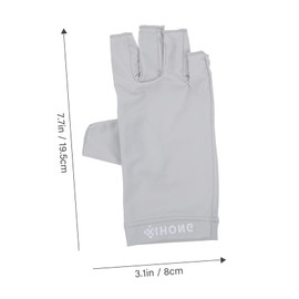 WOONEKY 1 Pair Sun Protection Manicure Gloves Anti Uv Fingerless Gloves Breathable Material for Women