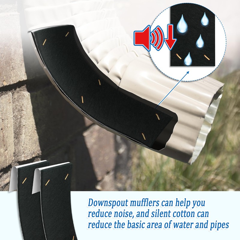 Joewuzun 4pack 11.8" x 3.5" Gutter Noise Dampener Rain Gutter