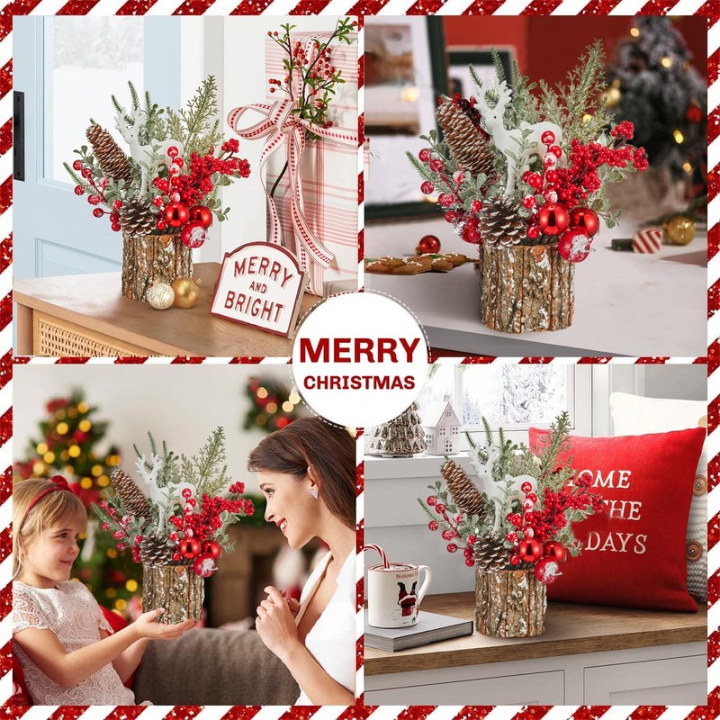 MYELLU Small Artificial Christmas Tree Christmas Decoration - Mini Christmas