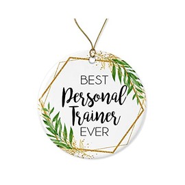 WolfeDesignPDD Personal Trainer Christmas Ornament-Gift for Personal Trainer-World's Best Personal Trainer-Best Personal Trainer Ever Printed on Both Sides,White