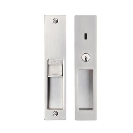 betensh Pocket Door Handle with Key Sliding Door Locks Handle Pocket Door Lock Recessed Door Handle 180mm ‎Keyed Silver
