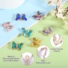 sourcing map 5 Pcs Crystal Gold Plated Butterfly Charm, Brass