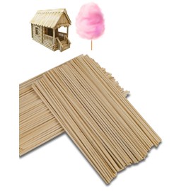 Pack of 200 Cotton Candy Sticks Square 30 cm x 4 x 4 mm Candy Floss Sticks Square Sticks Bamboo Sticks for Cotton Candy Machine Natural Bamboo Wood for Woodworking, Art Projects & DIY