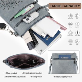 APHISON Crossbody Purses for Women, Vegan Leather Sunflower Crossbody Phone Handbags with Adjustable Strap