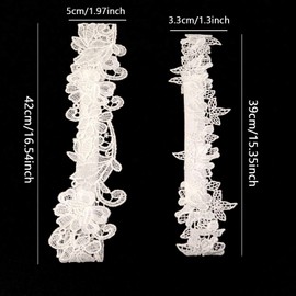 Honbay 2PCS Lace Flower Leaf Design Bridal Garter Stretches Garter Belts for Wedding