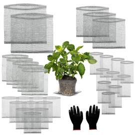 Froidesente 30 Pcs Root Guard Gopher Proof Stainless Wire Steel Baskets, 1 Gallon 3 Gallon 5 Gallon 10 Gallon Gophers Moles Voles Mesh Baskets Protect Plant Roots Tubers Trees Flowers Crops（Mix Size）