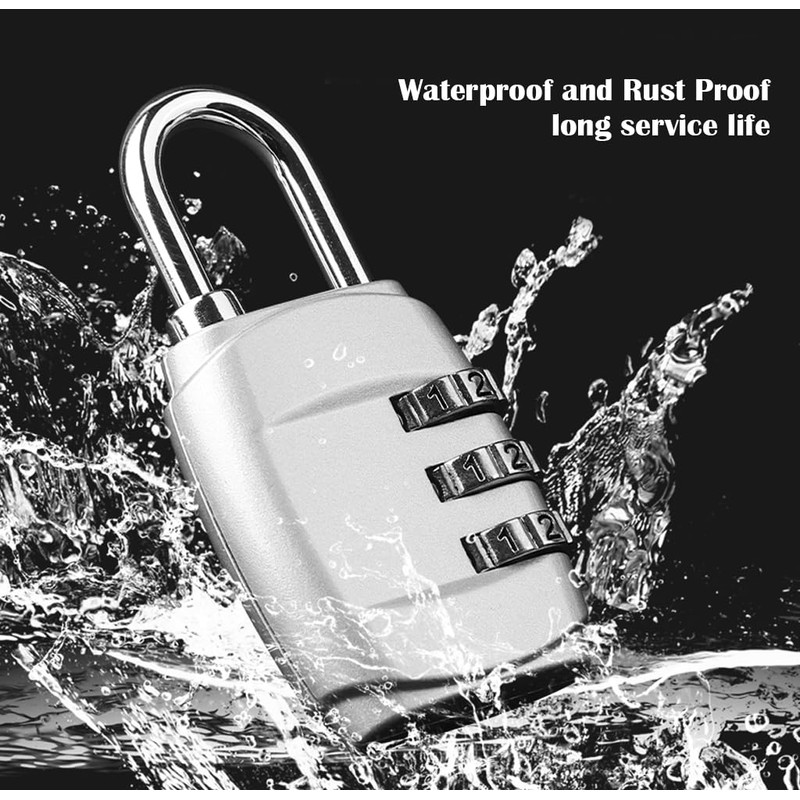 Kellegour 8 Pcs Luggage Locks 3 Digit Combination Padlock,Resettable Code