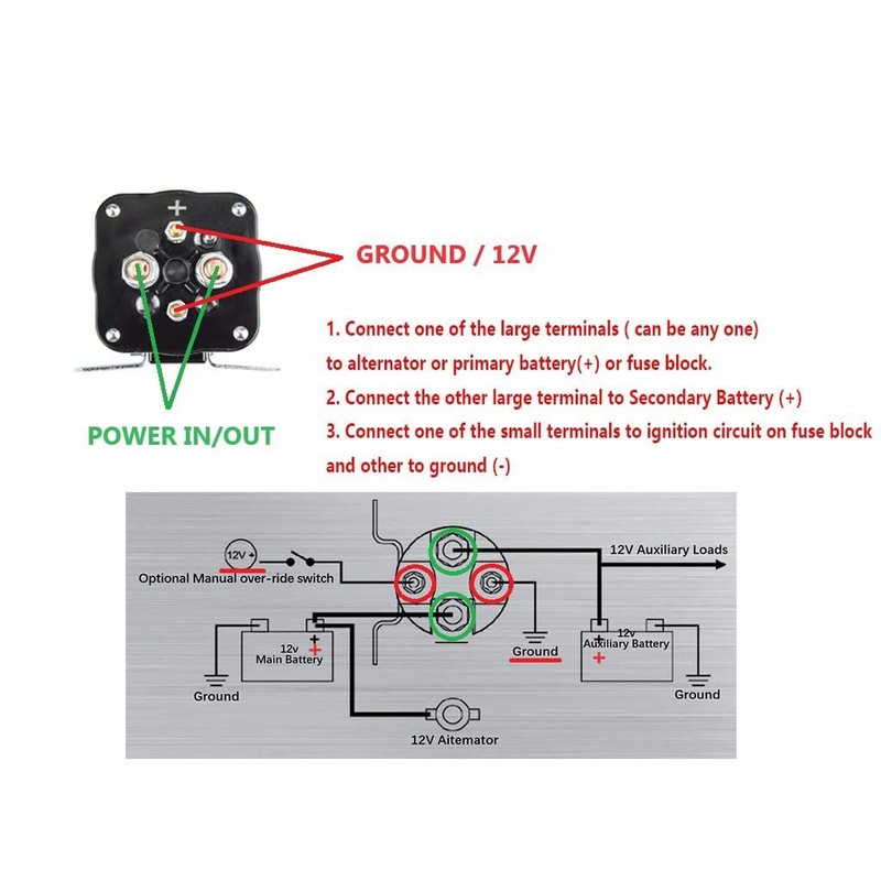 Continuous Battery Solenoid Relay Isolator 12V 200Amp Mobile Audio Continuous