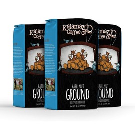 KALAMAZOO COFFEE COMPANY Hazlenut Ground Coffee - Filbert Hills Flavored Coffee | 12oz Bag (3 Pack)
