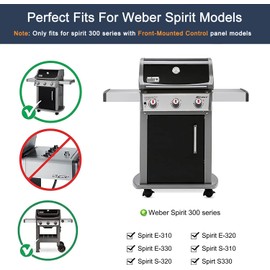 Criditpid 15.3" 7636 Porcelain-Enameled Flavorizer Bars for Weber Spirit 300 Series, Spirit E310 S310 E320 S320 E330 S330 Grills with Front Control, Flavorizer Bars Replacement for Weber 7636