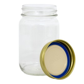 Superb Sealing Solutions Canning Jar with Lid and Band, Quart Size Regular Mouth Clear Glass Mason Preserving Jar, USA Made, Single Jar