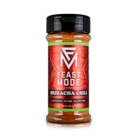 Feast Mode Sriracha Chili Seasoning | 5 oz (141g) Low Sodium, Gluten-Free, Zero Calories, No MSG, Keto & Vegan Friendly Spice Blend – Bold, Spicy & Clean Flavor for Cooking, Grilling & Meal Prep | Great On Chicken, Eggs, Fish, Beef, Pork, Rice, Tacoes, N