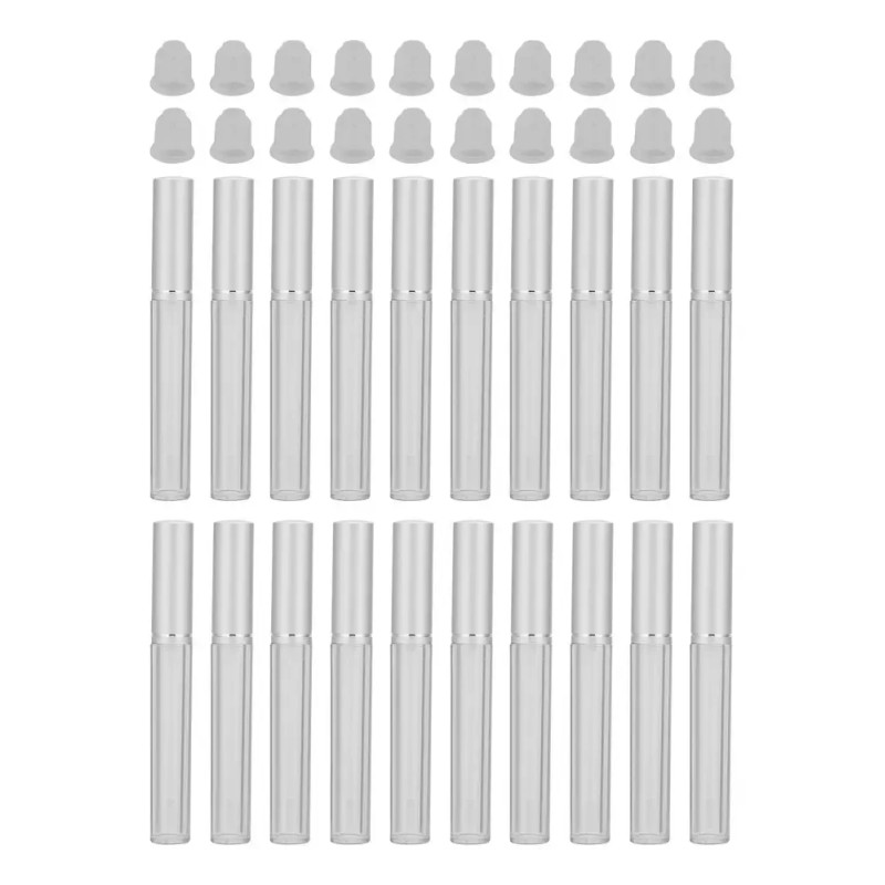 Contenedor De Brillo Labial De Plástico Transparente, 20 Uni