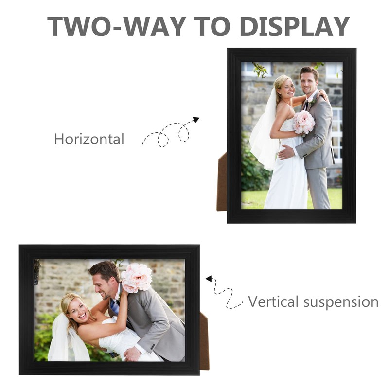 PECULA 2 Pack 4x6 Frames, Black Wall & Tabletop Display,