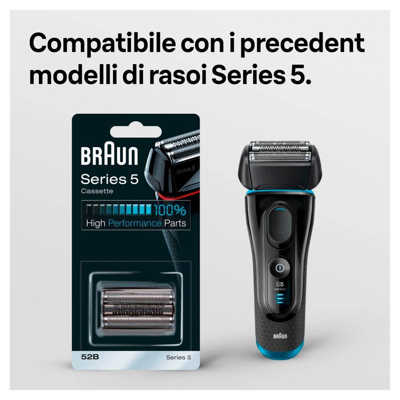 Braun 52B Testina di Ricambio Originale per Rasoio Elettrico Barba