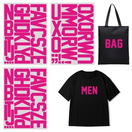 3 Inch Iron On Heat Transfer Letters Alphabets Fabric Vinyl DIY for Sport Jerseys T Shirts Clothes Slogan Printing Crafts Decoration (Magenta)