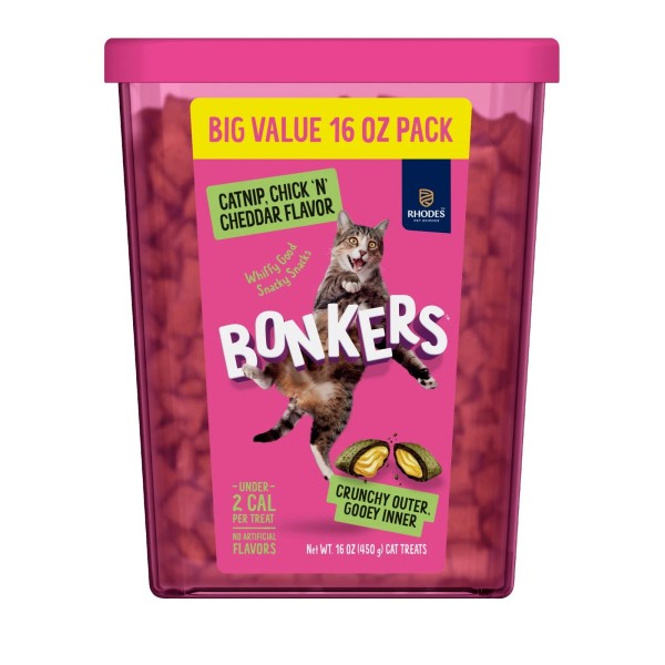 Unbranded BONKERS Cat Bites, Catnip & Chick 'N' Cheddar Flavor,