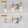 NOVCAND Bathroom Light Fixtures 3-Light, Brushed Nickel Vanity Light Over