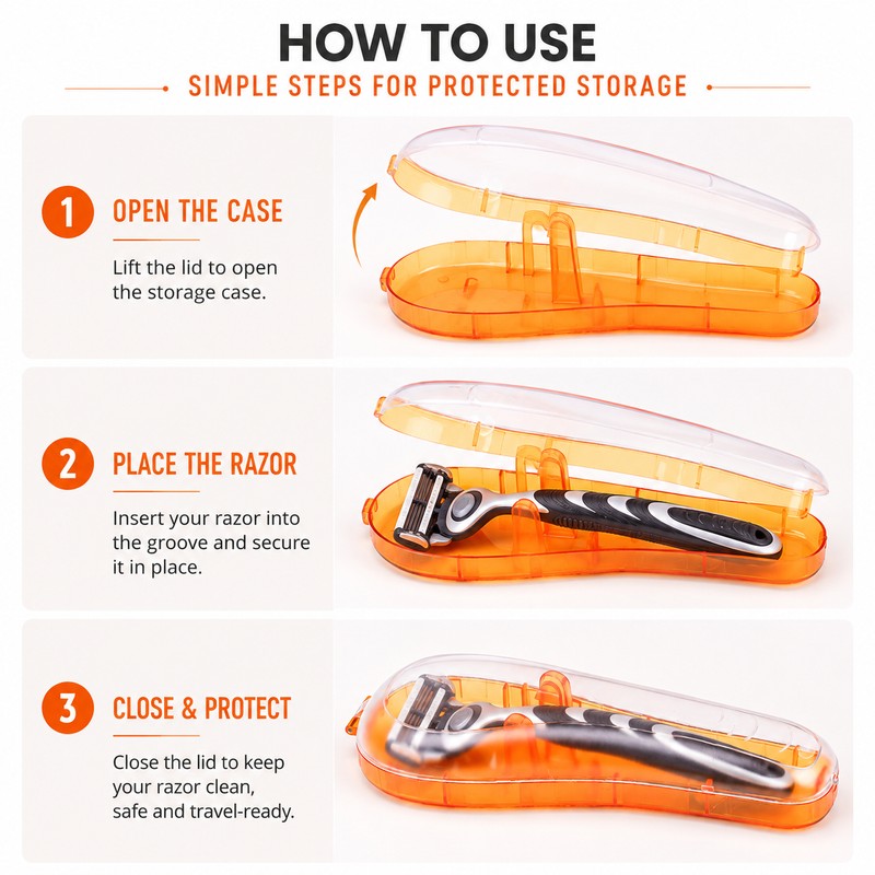 Portable Razor Storage Case for Travel – Ventilated Plastic Shaver