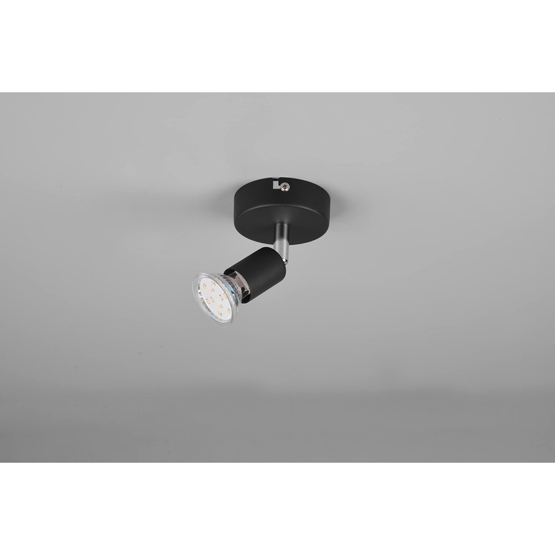 Reality Leuchten Paris R80911032 Wall Spotlight Metal Black Matt Exclusive