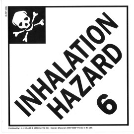 Class 6, "Inhalation Hazard" DOT Transportation Hazard Placard, 10.75"