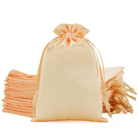 Tapleap Yellow Satin Bags with Drawstring, 30Pcs 4x6 Small Gift Bags, For Wedding, Birthday, Wrapping New Year's Eve, Yellow Party Favors, Candy, Dice, Coin, for Small Business