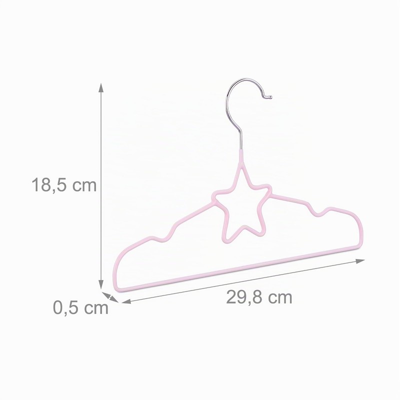 Relaxdays Children's Clothes Hangers Star Set of 10 Wire Hangers,