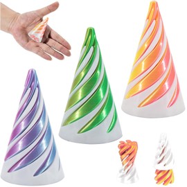 3 PCS Impossible Cone, 3D Printed Spiral Cone Fidget Toy, Steampunk Whirling Wonder Fidget Toy, Anxiety Stress Relief Toy Fun Toys for Home Office Desk Decor Souvenir Gift