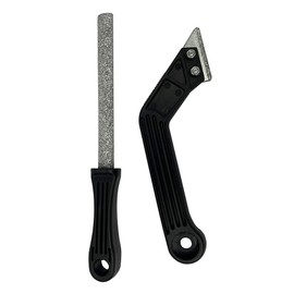 DBM IMPORTS 2 Pc Tungsten Carbide Tool Tile Grit Handle File Angled Grout Saw for Tile Cleaning