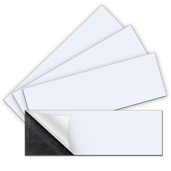 4Pcs 12" X 4" Bumper Sticker Magnets, Flexible Magnetic Bumper