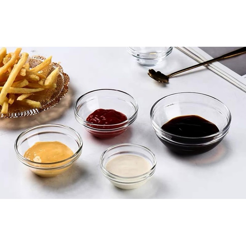 Maredash Mini Bowls 4 Inch Glass Bowls for Kitchen Prep,