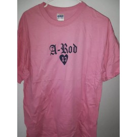 Gildan ny yankees womens tee MEDIUM PINK&BLUE #13 ALEX RODRIGUEZ A-ROD TSHIRT BIN362