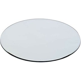 WGV Quality Thick Round Mirror Plate Sets Bulk 10" Diameter, 4.5 mm Thickness, Frameless Sanded Egdes, Candle Tray Plate, Home Event Party Wedding Table Centerpiece Wall Decor, 12 Pieces