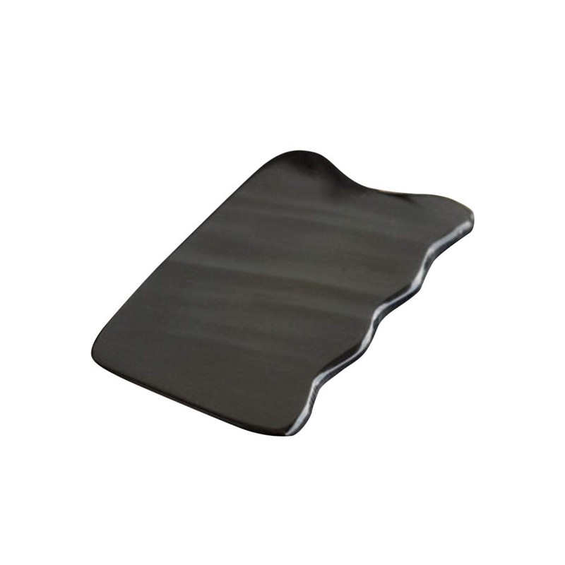 HEALLILY Black Wavy Gua Sha Board Massage Scraper Plates Natural