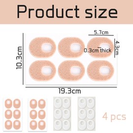 Pack of 24 Corns Plasters, Corns Pressure Protection Rings, Pressure Points Plasters Feet for Blisters Calluses (Oval)