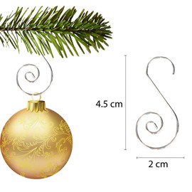 40Pcs Silver Christmas Ornaments Hangers Hooks for Christmas Tree Baubles, String Lights – Reusable Swirl S Hooks for Easy Xmas Art Craft Decorations