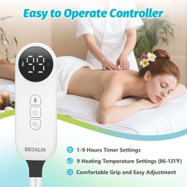 Massage Table Warmer Heating Pad Professional SPA Massage Bed Warmer with 9 Hour Timer, 9 Heat Settings, Overheat Protection for Massage Bed & Spa, 30" x 71"