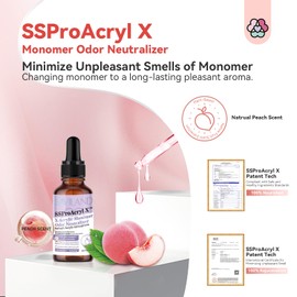 SAVILAND Monomer Odor Neutralizer: 30 ml Peach Scent Monomer Drops Odor Out for Acrylic Nail Liquid Monomer Drops Nail Monomer Smell Eliminator with Dropper Nail Tech Acrylic Nails Salon Home Use