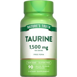Nature's Truth Nature's Truth Taurine Supplement | 1500mg | 90 Capsules | Non-GMO & Gluten Free Amino Acid Supplement