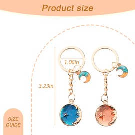 Matching Couple Gifts for Wife Husband Boyfriend Girlfriend Moon Star Keychain Valentines Day Gifts for Her Him Boyfriend Girlfriend Wife Husband Couples Keychain Accessories for Wifey Hubby Bf Gf