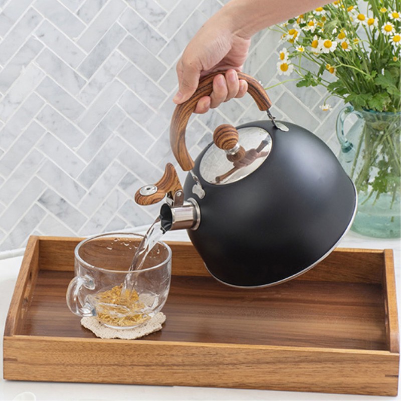 2.5L Stainless Steel Kettle Rustproof Prevent Scalding Whistling Teapot Tea